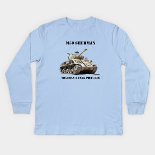 M50 Sherman blk_txt Kids Long Sleeve T-Shirt